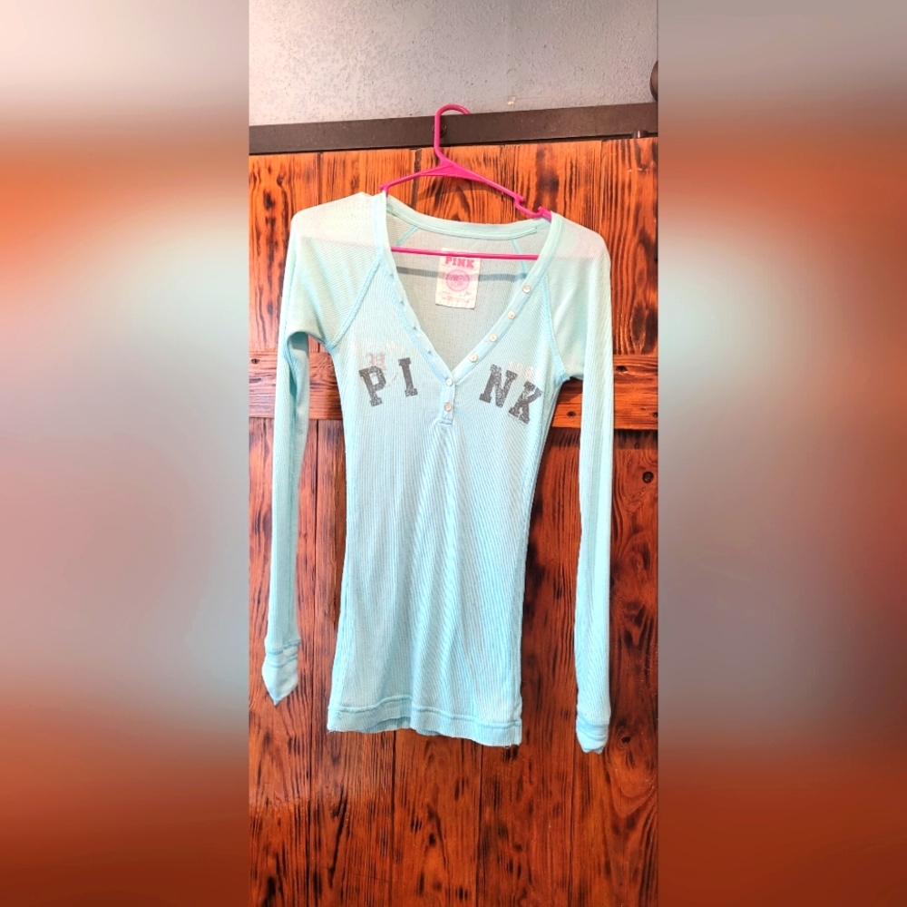 Pink long sleeve casual tee